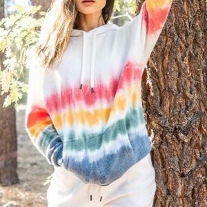 Feat Unisex Sunset Lover Blanket Blend White Multicolor Pullover Hoodie Size M